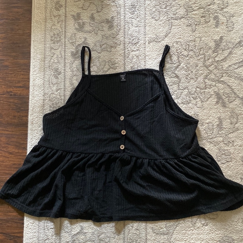 PEPLUM BUTTON TANK TOP​